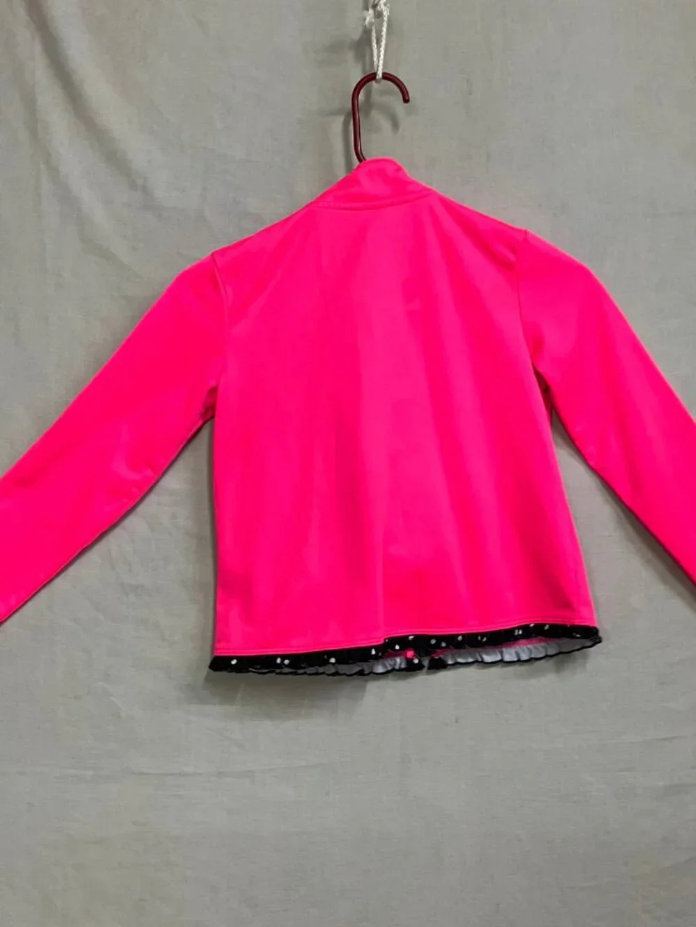 Nike 2 Piece Tracksuit Set Girls 6X/L Pink Jacket Black Polka Dot Leggings
